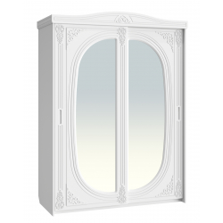 Шкаф-купе с зеркалом Ассоль АС-16 белое дерево