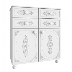 Тумба комбинированная Ассоль АС-18 белое дерево