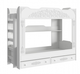 Кровать двухъярусная Ассоль АС-25 (2000х900) белое дерево