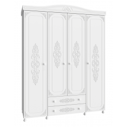 Шкаф четырехдверный Ассоль АС-28 белое дерево
