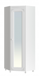 Шкаф угловой Ассоль АС-52К с зеркалом (правый) белое дерево