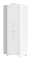 Шкаф угловой Ассоль АС-521К (правый c короной) белое дерево