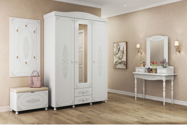 Гарнитур для прихожей Ассоль АС-053 белое дерево