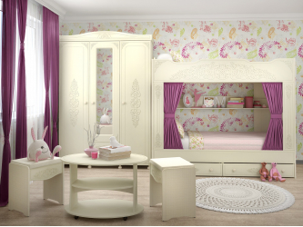 Гарнитур для детской Ассоль плюс АС-033 ваниль