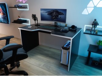 Геймерский стол С-240 черный/белый