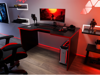 Геймерский стол С-240 черный/красный