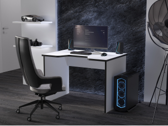 Геймерский стол С-241 белый/черный (1100х750)