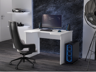 Геймерский стол С-241 белый/белый (1100х750)