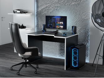 Геймерский стол С-241 черный/белый (1100х750)