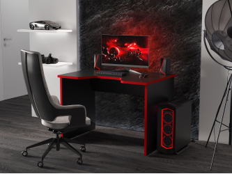 Геймерский стол С-241 черный/красный (1100х750)