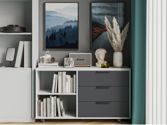 Тумба К-50 белый структурный/графит