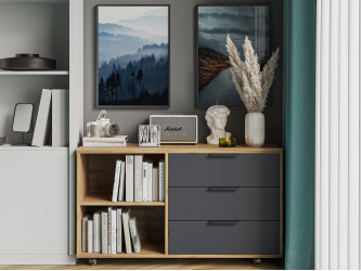 Тумба К-50 дуб крафт золотой/графит