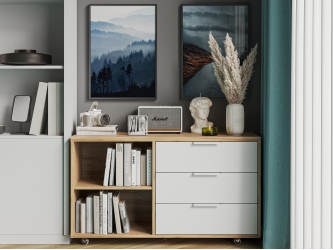 Тумба К-51 дуб крафт золотой/меренга