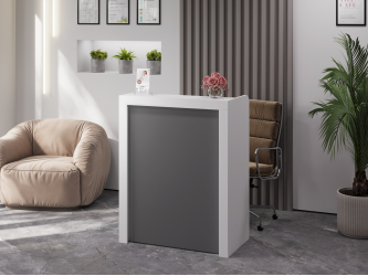 Тумба/ресепшн Р-01 белый структурный/серый графит