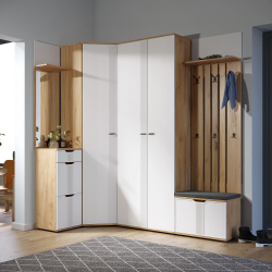 Комплект мебели для прихожей Эмилия ЭЛ-015 дуб крафт золотой/меренга