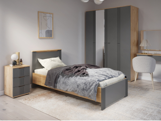 Комплект мебели для спальни Эмилия ЭЛ-008 дуб крафт золотой/графит