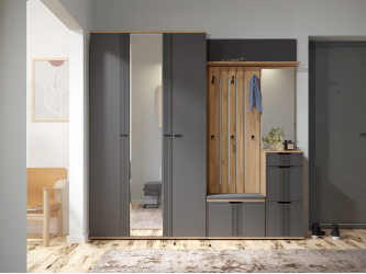 Комплект мебели для прихожей Эмилия ЭЛ-018 дуб крафт золотой/графит