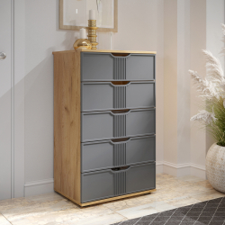 Комод Эмилия ЭЛ-18 дуб крафт золотой/графит