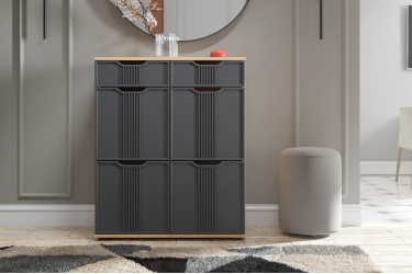 Комод Эмилия ЭЛ-20 дуб крафт золотой/графит