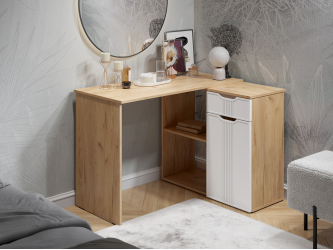 Стол угловой Эмилия ЭЛ-46 дуб крафт золотой/меренга