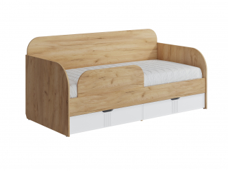 Кровать Эмилия ЭЛ-48 (90/200) дуб крафт золотой/меренга