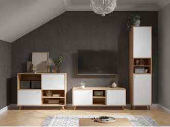 Гарнитур для гостиной Ирма ИР-003 дуб крафт/белый структурный