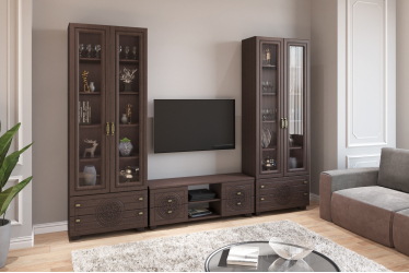 Гарнитур для гостиной Монблан МБ-011 венге/орех шоколадный