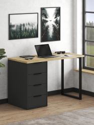 Стол С-400 блэквуд ячменный/черный шагрень/блэк