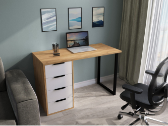 Стол С-400 дуб крафт золотой/меренга