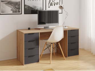 Стол С-403 дуб крафт золотой/графит (1600х550)