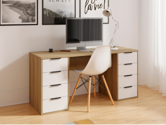 Стол С-403 блэквуд ячменный/меренга (1600х550)