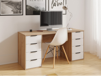 Стол С-403 дуб крафт золотой/меренга (1600х550)