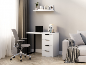 Стол С-404 белый структурный/меренга (1000х550)