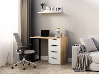 Стол С-404 блэквуд ячменный/меренга (1000х550)