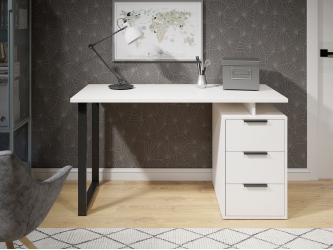 Стол С-406 белый структурный/меренга (1350*600)