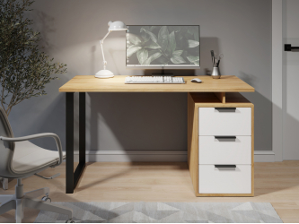 Стол С-406 дуб крафт золотой/меренга (1350*600)