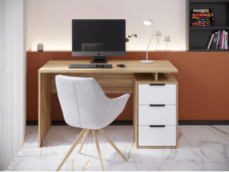 Стол С-407 блэквуд ячменный/меренга (1350*600)