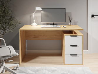 Стол С-407 дуб крафт золотой/меренга (1350*600)