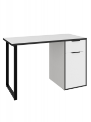 Стол С-408 белый структурный/меренга/черная кромка