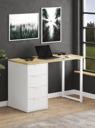 Стол С-410 блэквуд ячменный/белый структурный/меренга (1200*550 белая опора)