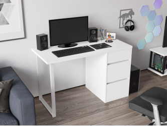 Стол С-411 белый структурный/меренга (1200х550 белая опора)