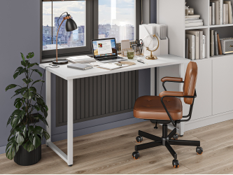 Стол С-600 белый структурный/каркас белый (1350х600)