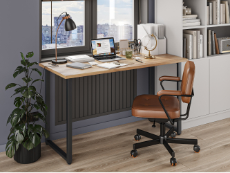 Стол С-600 дуб крафт золотой/каркас черный (1350х600)