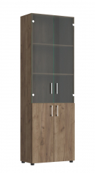 Шкаф со стеклом ОФ-303К дуб крафт табачный