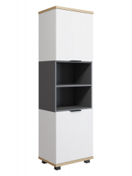 Стеллаж Скайлайт СЛ-4К блэквуд ячменный/графит/белый/меренга