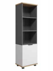 Стеллаж Скайлайт СЛ-5К (левый) блэквуд ячменный/графит/белый/меренга