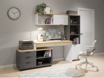 Комплект мебели Скайлайт СЛ-012 блэквуд ячменный/графит/белый/меренга