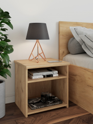 Тумба прикроватная открытая Виктория ВИ-15 дуб крафт золотой