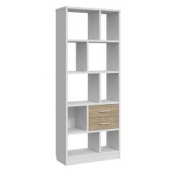 Стеллаж Виктория ВИ-2К белый структурный/дуб роше