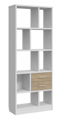 Стеллаж Виктория ВИ-2К белый структурный/дуб роше